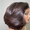 Kelly Mahogany Brown Layered Bob
