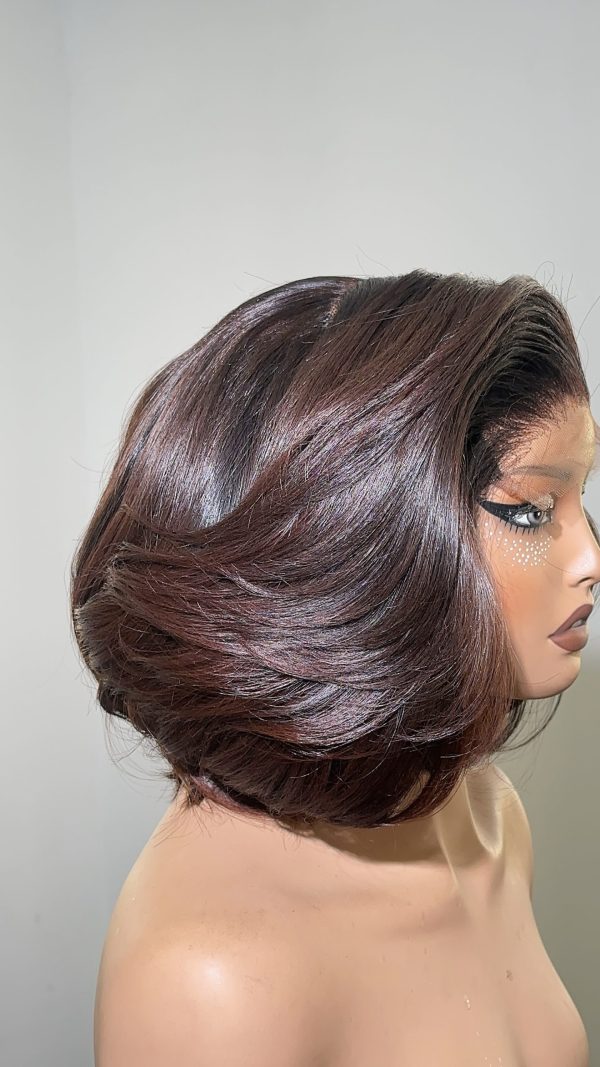 Kelly Mahogany Brown Layered Bob