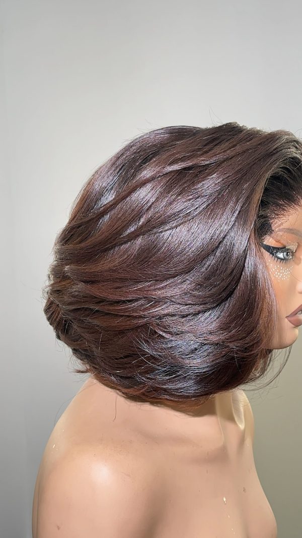 Kelly Mahogany Brown Layered Bob
