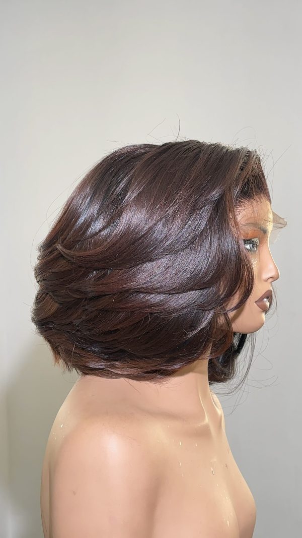 Kelly Mahogany Brown Layered Bob