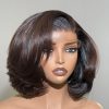 Kelly Mahogany Brown Layered Bob