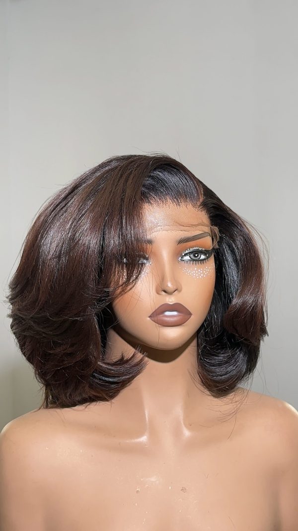 Kelly Mahogany Brown Layered Bob